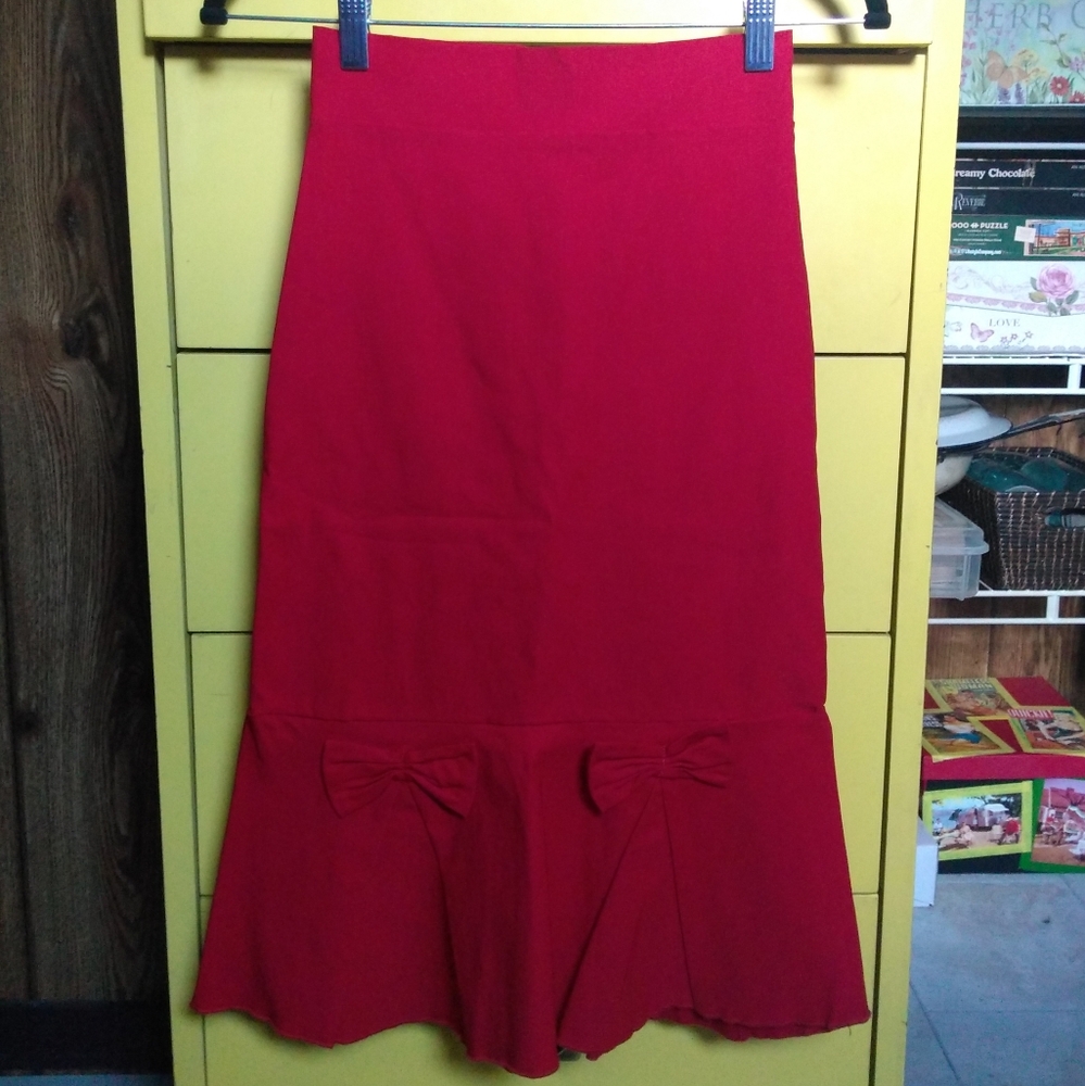 Red Mermaid Wiggle Skirt